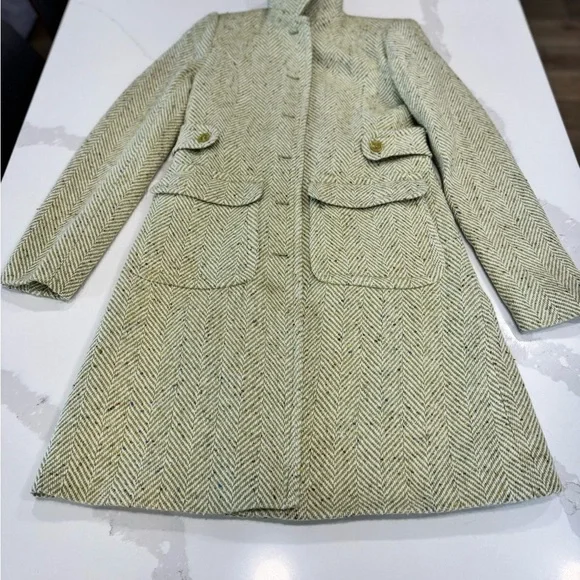 Moda International Cream Herringbone Trench Coat